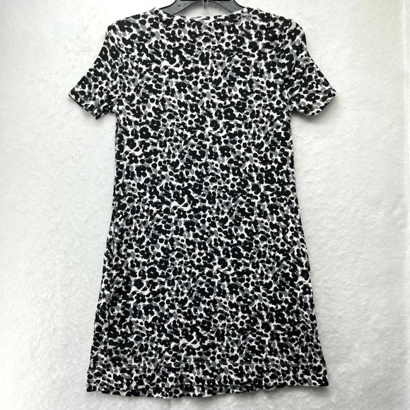 Ellen Tracy Shirt Dress Women's XS White Black Cheetah Print Round Neck Pullover - Picture 2 of 11